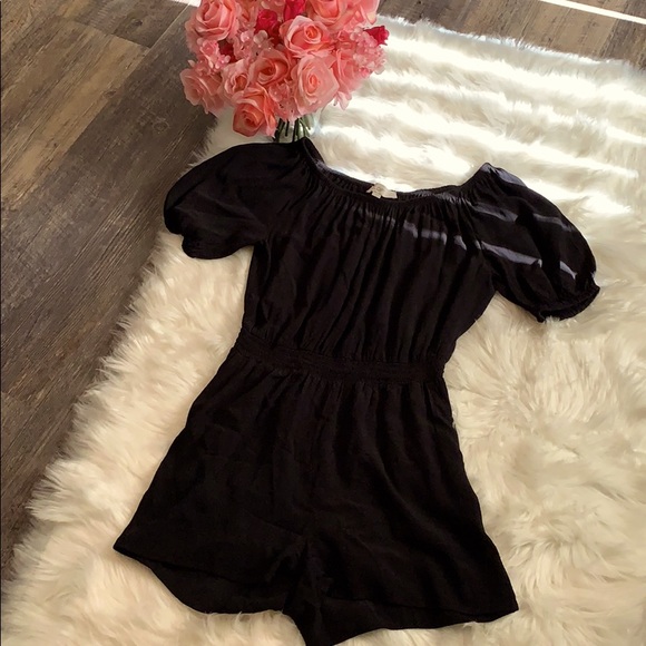 Loft black short romper
